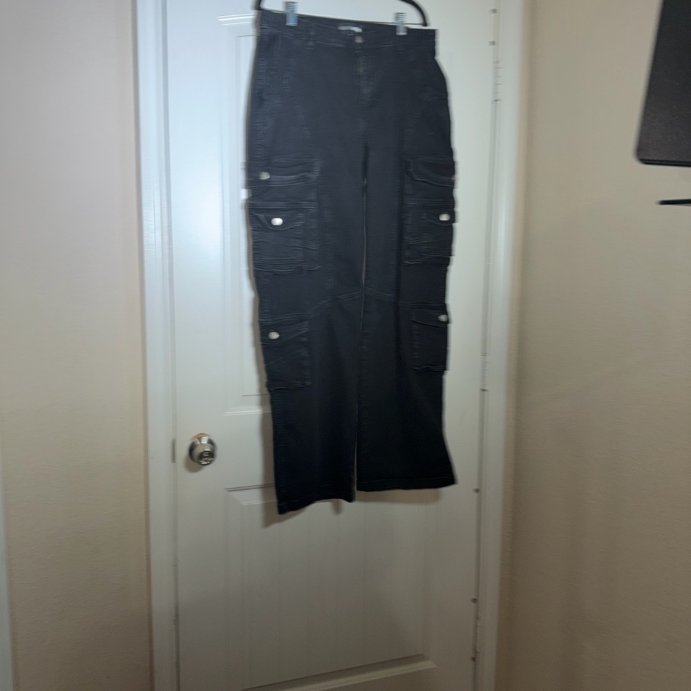 Black Stretch Cargo Pants size 14